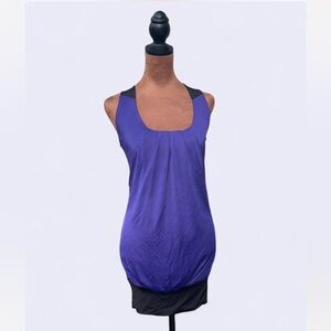 Charlotte Russe purple & black mini dress w banded bottom